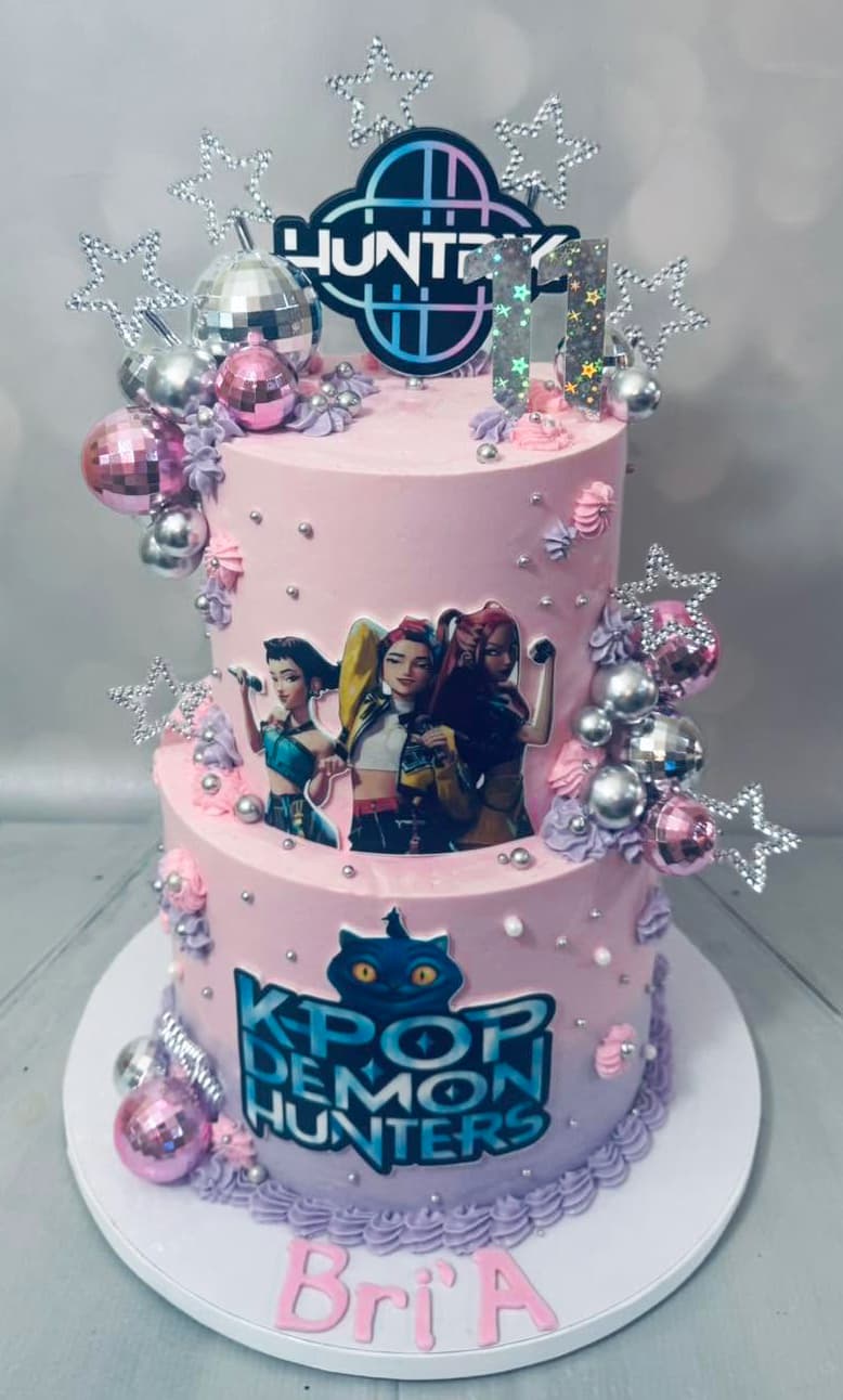 Custom K-pop-themed birthday cake by Sweet Cakes by Kristen