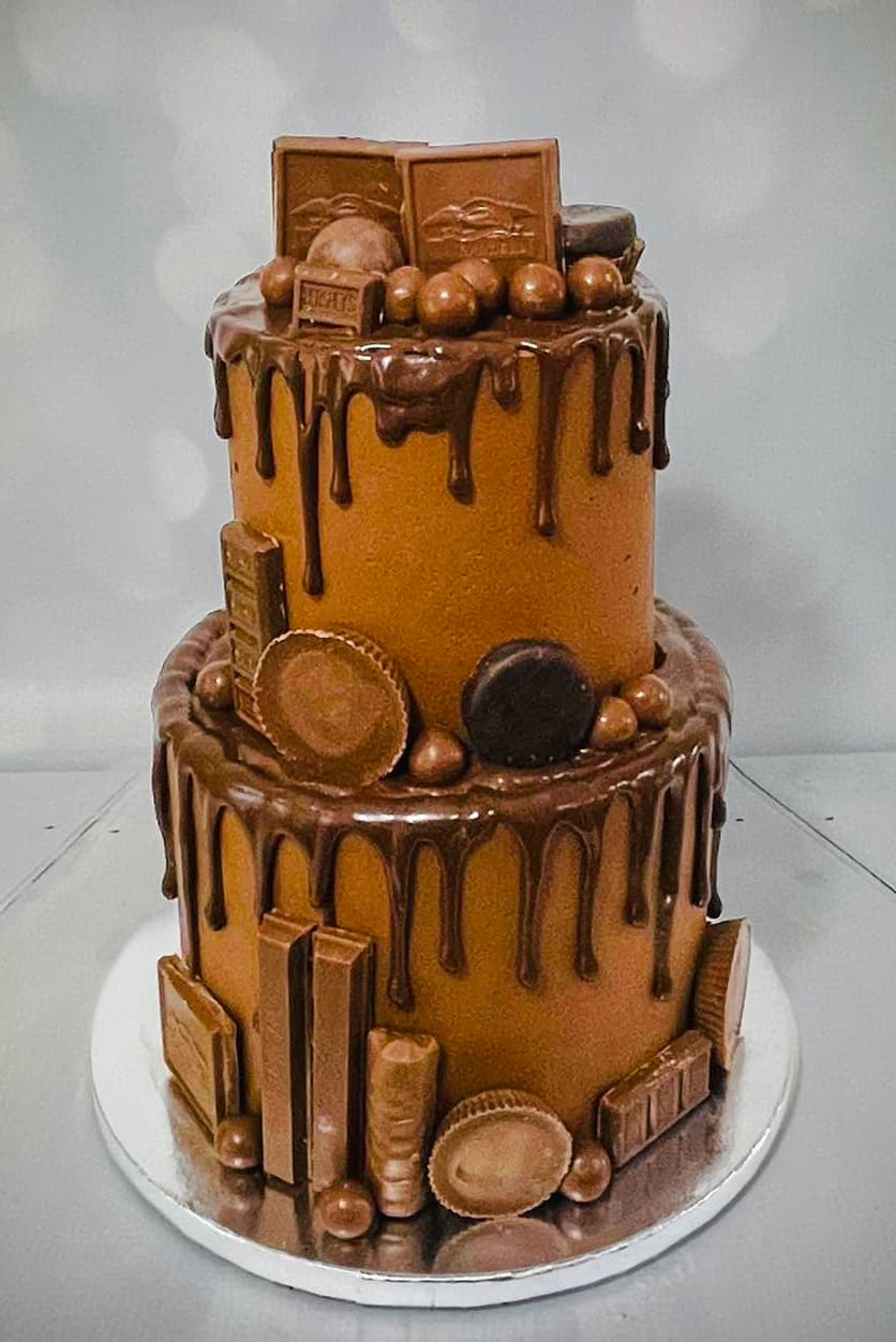 Custom sculpted chocolate themed cake by Sweet Cakes by Kristen
