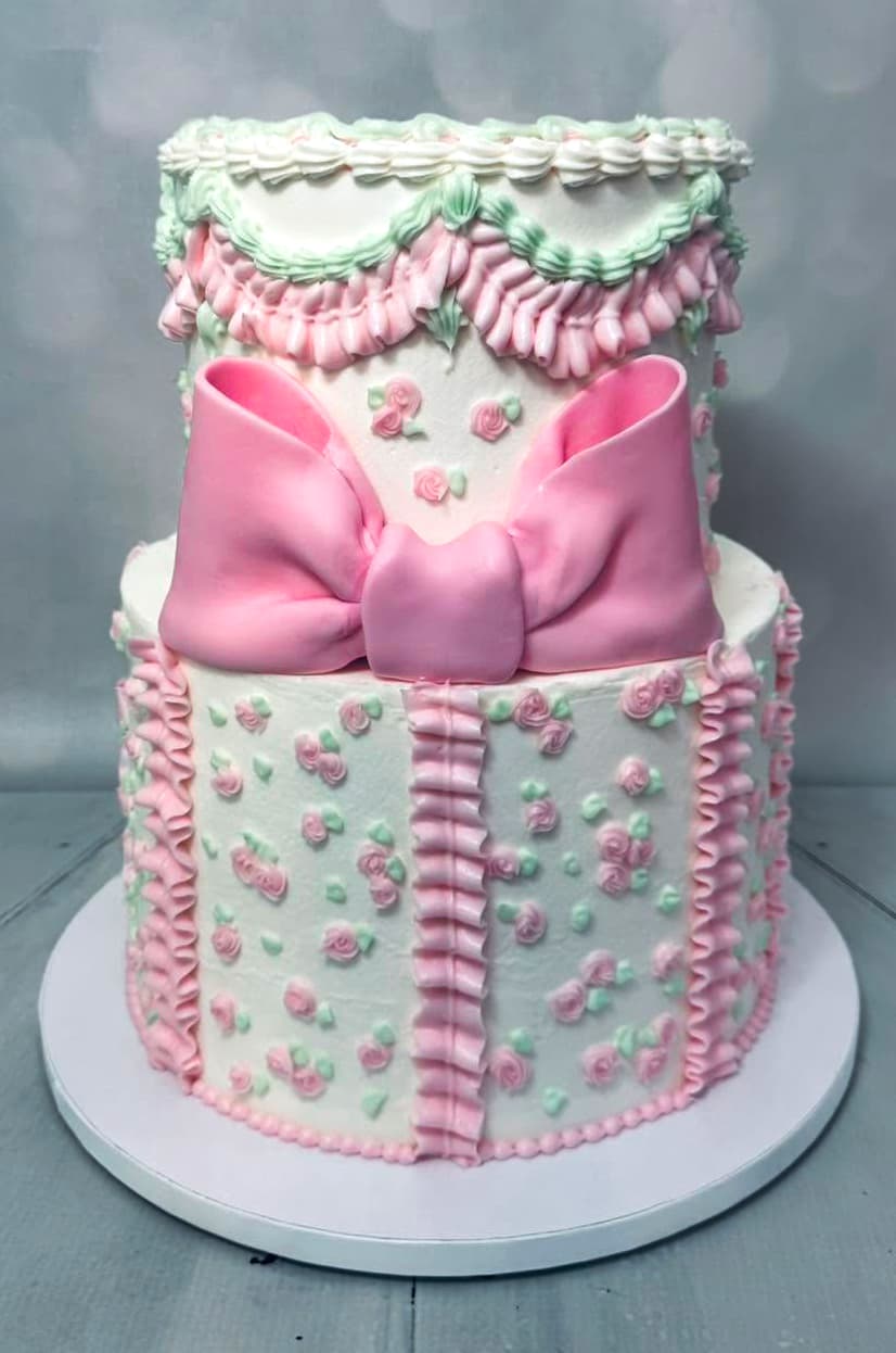 LoveShackFancy inspired custom birthday cake by Sweet Cakes by Kristen
